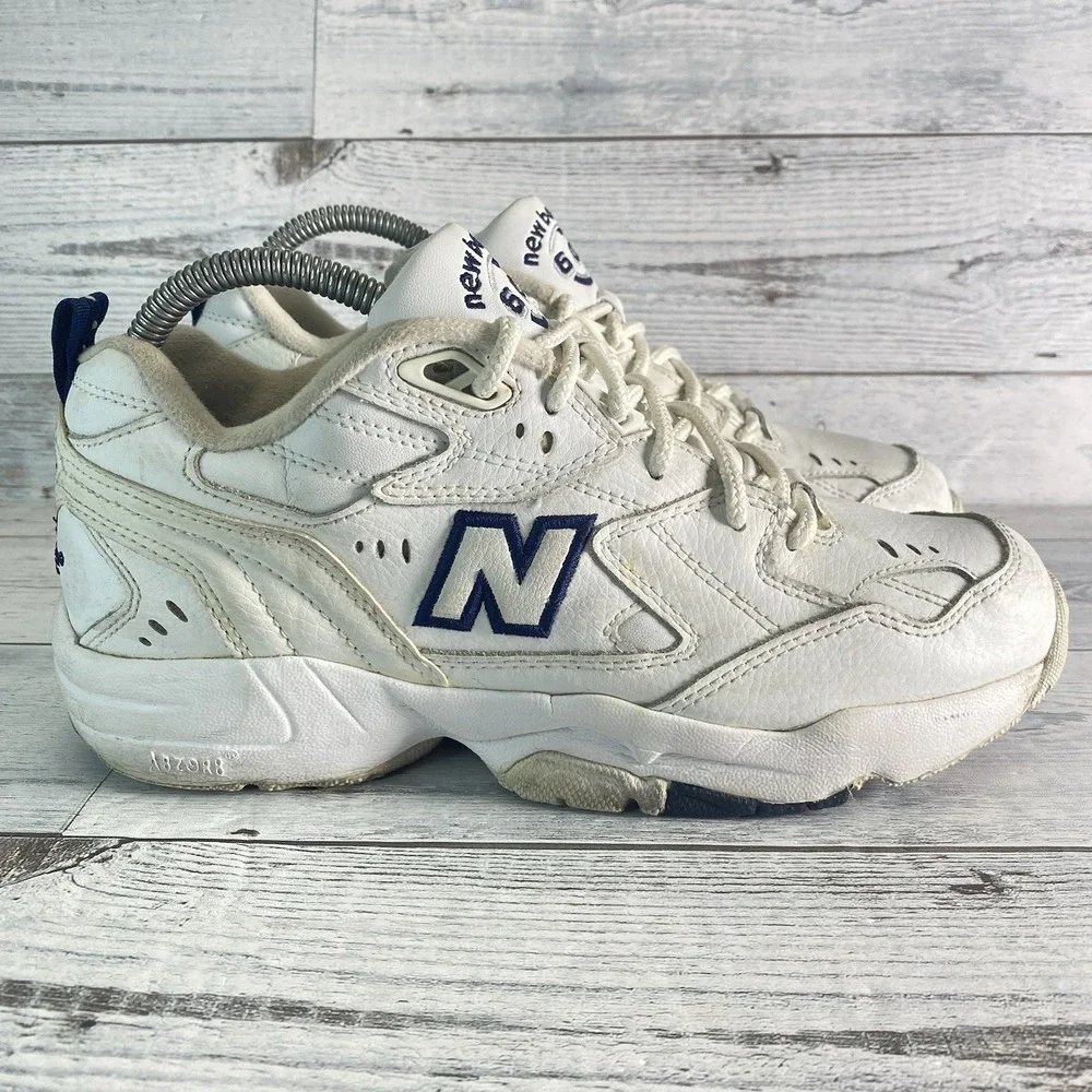New Balance WX608WT Shoes Womens 8.5 White Leather Athletic Sneaker Trainer Nice